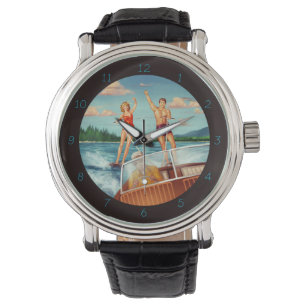 Retro Water Skiing Watch Horloge