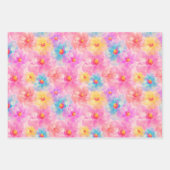 Retro Watercolor Floral Pattern Inpakpapier Vel (Voorkant 2)