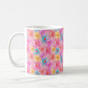 Retro Watercolor Floral Pattern Koffiemok