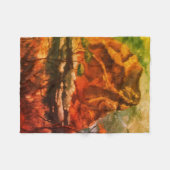 Retro Watercolor of Haystack Rock Fleece Deken (Voorkant (Horizontaal))