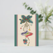 Retro Waterkleurige siervoorwerpen Briefkaart (Staand voorkant)