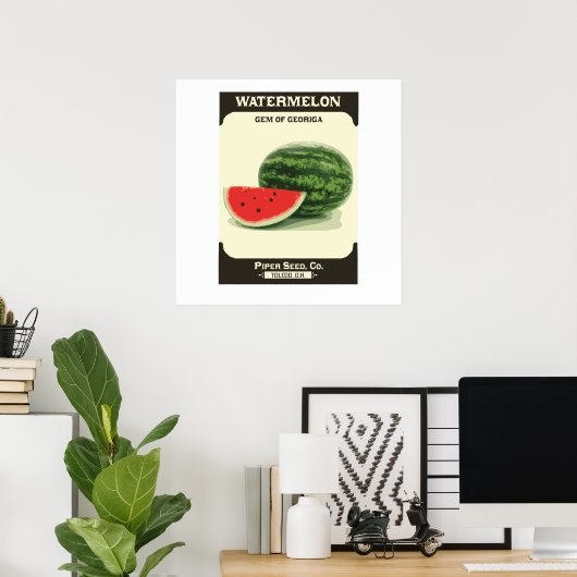 Retro Watermeloenen Pakket Meloenen Poster Afdrukk (Thuiskantoor)