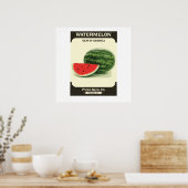 Retro Watermeloenen Pakket Meloenen Poster Afdrukk (Keuken)