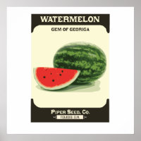 Retro Watermeloenen Pakket Meloenen Poster Afdrukk