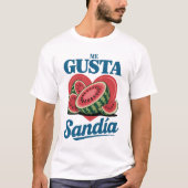 Retro Watermelon “Me Gusta Sandía” Summer Tee T-shirt (Voorkant)