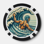 Retro Waterpolospeler Pokerfiches Poker Chips (Achterkant)