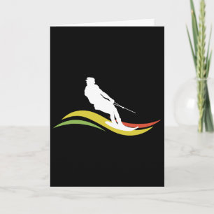 Retro Waterski Skiën Waterski Waterskiën Golven Kaart