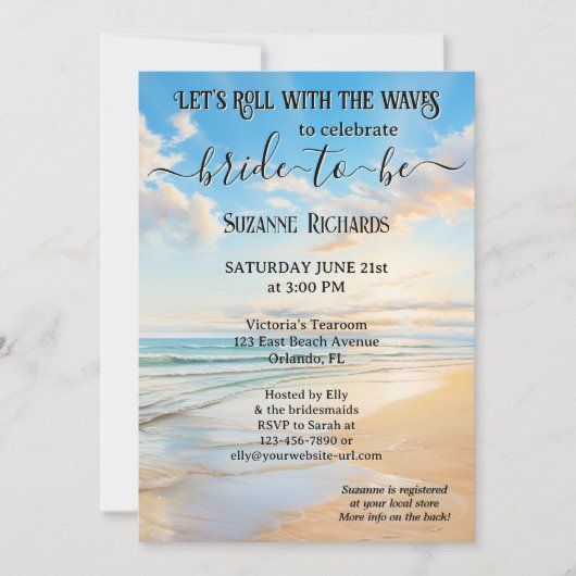 Retro Waterverf Beach Vrijgezellenfeest Kaart (Voorkant)