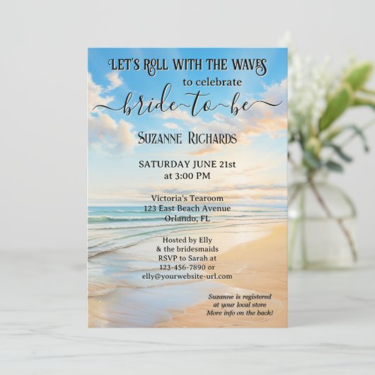 Retro Waterverf Beach Vrijgezellenfeest Kaart (Staand voorkant)