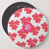 Retro waterverf Bloemen gepersonaliseerd Ronde Button 6,0 Cm (Voorkant /achterkant)