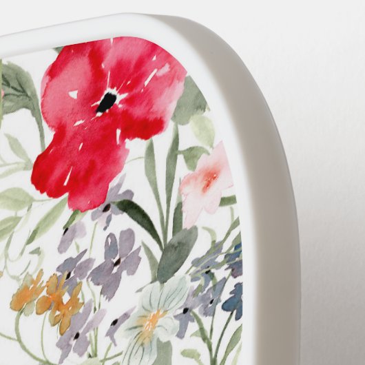 Retro waterverf bloemig pickleball paddle (Links Detail)