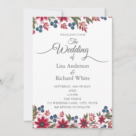 Retro Waterverf Florals Kaart (Voorkant)