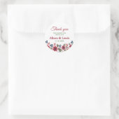 Retro Waterverf Florals Ronde Sticker (Tas)