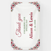 Retro Waterverf Florals Spandoek (Verticaal)