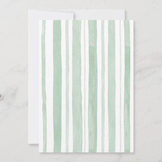 Retro Waterverf Green Stripes Vrijgezellenfeest Kaart (Achterkant)