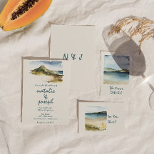 Retro Waterverf Hand getrokken strand Unieke bruil