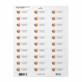 Retro-waterverf-hart-strandlabel Etiket (Full Sheet)