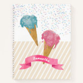 Retro Waterverf Ijs & Strooiingen Notitieboek (Voorkant)