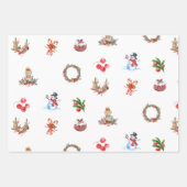 Retro Waterverf kerstcollage Inpakpapier Vel (Voorkant 3)