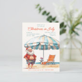 Retro Waterverf Kerstmis in juli Zomerfeest Feestdagenkaart (Staand voorkant)