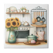 Retro Waterverf Keuken Tegeltje (Voorkant)