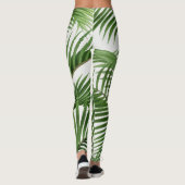  retro Waterverf palmbladeren Leggings (Achterkant)
