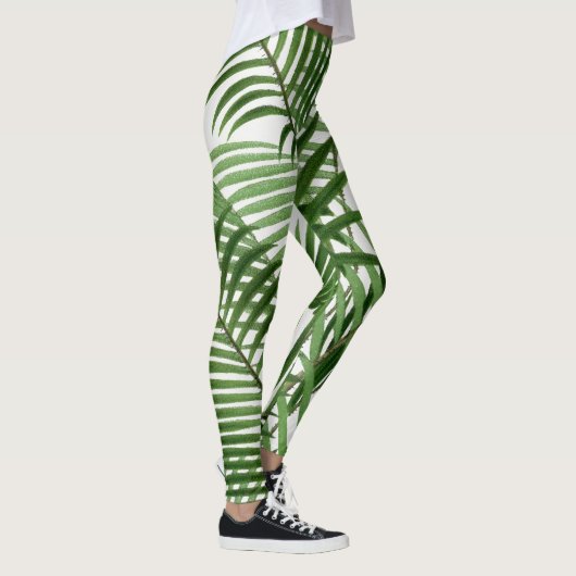  retro Waterverf palmbladeren Leggings (Rechts)