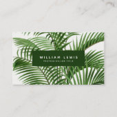  retro Waterverf palmbladeren Visitekaartje (Voorkant)