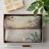 Retro Waterverf Piratenschip Palm Tree Decoupage Tissuepapier (Geschenk)