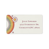 Retro Waterverf Rainbow Boho Adreslabel Etiket (Voorkant)