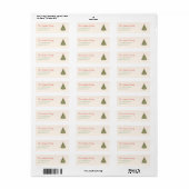 Retro Waterverf Rood Groen Kerstboom Etiket (Full Sheet)