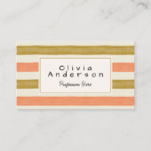 Retro Waterverf Rood Groene Strepen Trendy Boho Visitekaartje (Voorkant)