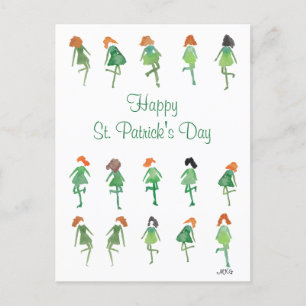 Retro Waterverf St. Patrick's Day Irish Dance Briefkaart