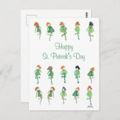 Retro Waterverf St. Patrick's Day Irish Dance Briefkaart (Voorkant / Achterkant)