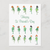 Retro Waterverf St. Patrick's Day Irish Dance Briefkaart (Voorkant)