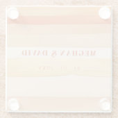 Retro Waterverf Strepen Terracotta Oranje bruiloft Glazen Onderzetter (Achterkant)