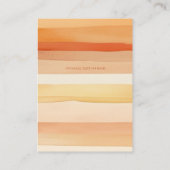 Retro Waterverf Strepen Terracotta Oranje bruiloft Informatiekaartje (Achterkant)