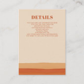 Retro Waterverf Strepen Terracotta Oranje bruiloft Informatiekaartje (Voorkant)