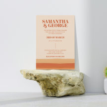 Retro Waterverf Strepen Terracotta Oranje bruiloft