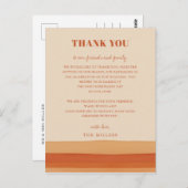 Retro Waterverf Stripes Terracotta Dank u Briefkaart (Voorkant / Achterkant)