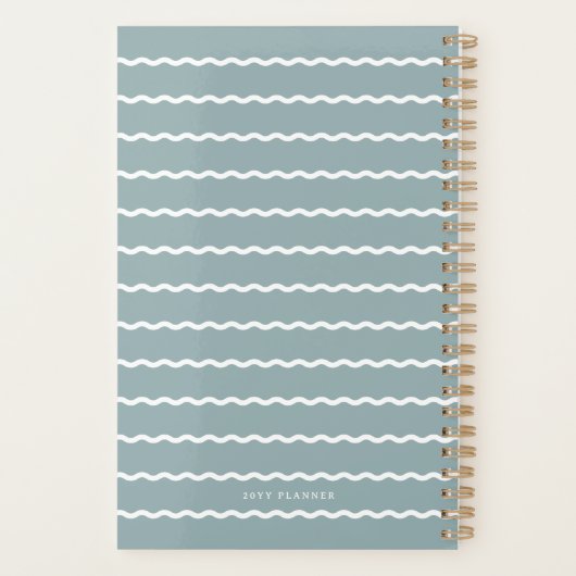 Retro Waterverf Tropische palmbomen gepersonalisee Planner (Achterkant)