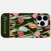 Retro Waterverf Tulips Floral Pattern Case-Mate iPhone Case (Achterkant (horizontaal))