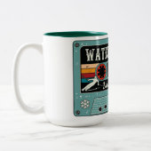 Retro Waterville Valley Ski Sticker Tweekleurige Koffiemok (Links)