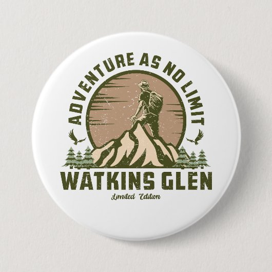 Retro Watkins Glen Hike Ronde Button 7,6 Cm (Voorkant)