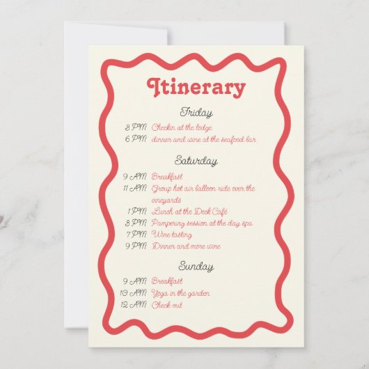 Retro Wave Bachelorette Weekend Route Kaart (Achterkant)