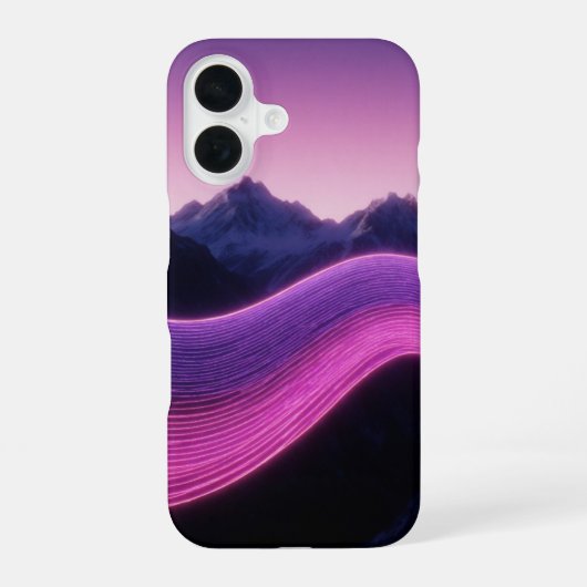 Retro Wave Bergen iPhone 16 Hoesje (Achterkant)