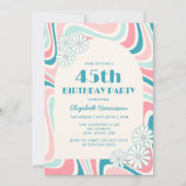 Retro Wave Bloem Arch Roze Groen Verjaardag Kaart (Voorkant)