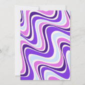 Retro Wave Bloem Arch Violet Blauw Verjaardag Kaart (Achterkant)