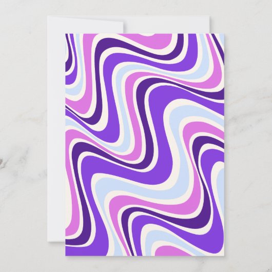 Retro Wave Bloem Arch Violet Blauw Verjaardag Kaart (Achterkant)