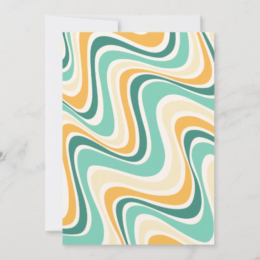 Retro Wave Bloem Boog Groen Geel Verjaardag Kaart (Achterkant)